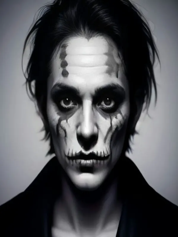 Reference after: artistic skeleton Halloween makeup